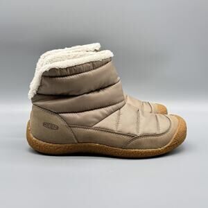 Keen Boots Womens 8 Brown Howser II Fold Down Quilted Pull On Winter Cozy Shoes